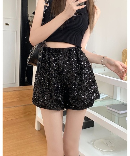inst.ALL(インストール)の「グリッタースパンコールショートパンツ(その他パンツ・レディース・ブラック/ホワイト/シルバー・M)」の21枚目の写真