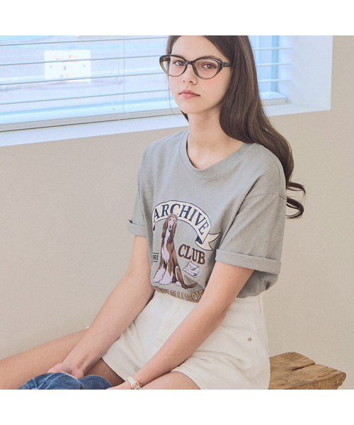 SLOWLOLLI(スローローリ)の「Archive dying t-shirt_3 Colors(Tシャツ/カットソー・レディース・チャコール/グレー/ホワイト・FREE)」の1枚目の写真