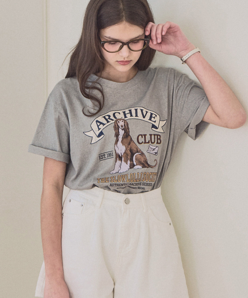 SLOWLOLLI(スローローリ)の「Archive dying t-shirt_3 Colors(Tシャツ/カットソー・レディース・チャコール/グレー/ホワイト・FREE)」の9枚目の写真