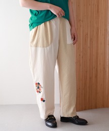 EMAGO かくかく花刺繍パンツ