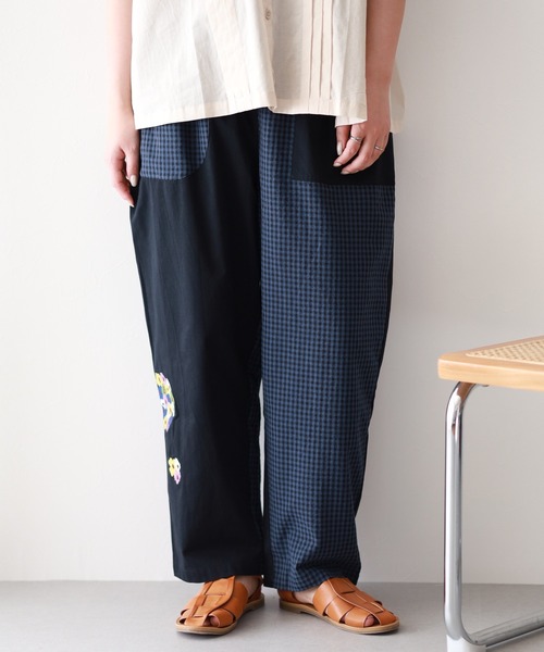 Emago(イマゴ)の「EMAGO かくかく花刺繍パンツ(その他パンツ・レディース・ブラック/アイボリー・FREE)」の13枚目の写真