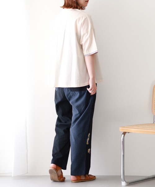 Emago(イマゴ)の「EMAGO かくかく花刺繍パンツ(その他パンツ・レディース・ブラック/アイボリー・FREE)」の16枚目の写真