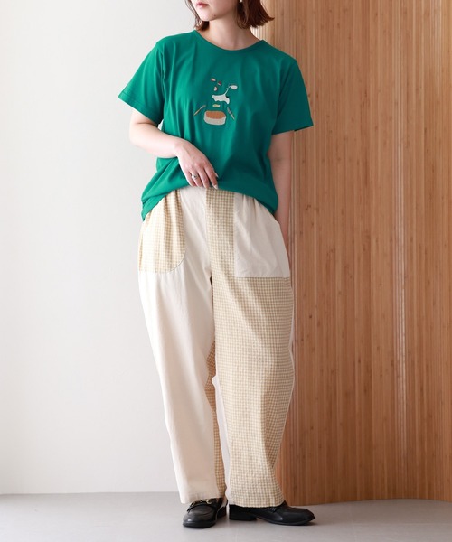 Emago(イマゴ)の「EMAGO かくかく花刺繍パンツ(その他パンツ・レディース・ブラック/アイボリー・FREE)」の10枚目の写真