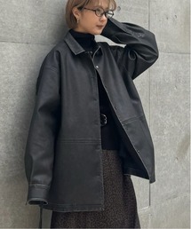 Ameri(�A����)��PINTUCK SYNTHETIC LEATHER SHIRT(�V���c/�u���E�X)