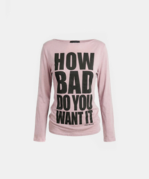 BADBLOOD（バッドブラッド）の「DO YOU WANT IT Boat Neck T-Shirt - Pink（Tシャツ/カットソー）」