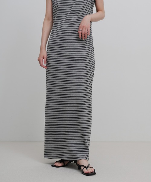 select MOCA(セレクトモカ)の「ボーダータンクトップロングワンピース(ワンピース・レディース・グレー/チャコールグレー・LARGE/MEDIUM)」の22枚目の写真