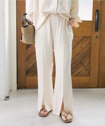 予約商品】パンツ（ホワイト/白色系・スリット）ファッション通販
