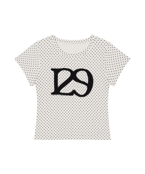 ILLIGO(イリゴ)の「129 ロゴパッチフィッテッドTシャツ ホワイトドット(Tシャツ/カットソー・レディース・その他・OS)」の4枚目の写真