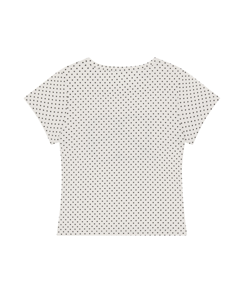 ILLIGO(イリゴ)の「129 ロゴパッチフィッテッドTシャツ ホワイトドット(Tシャツ/カットソー・レディース・その他・OS)」の5枚目の写真