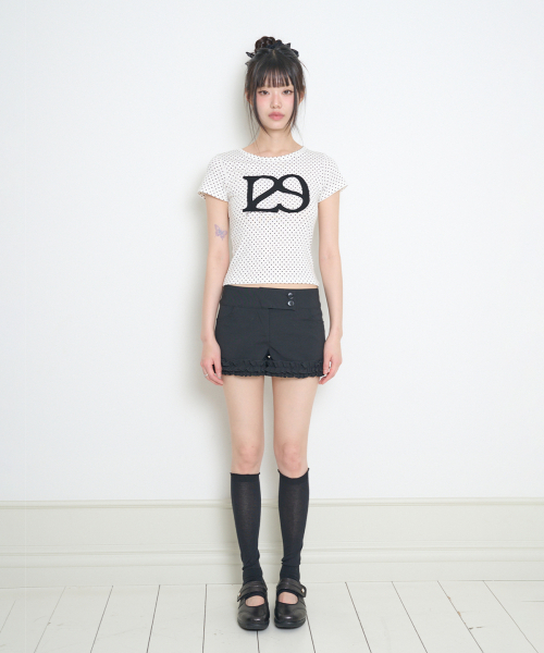ILLIGO(イリゴ)の「129 ロゴパッチフィッテッドTシャツ ホワイトドット(Tシャツ/カットソー・レディース・その他・OS)」の8枚目の写真