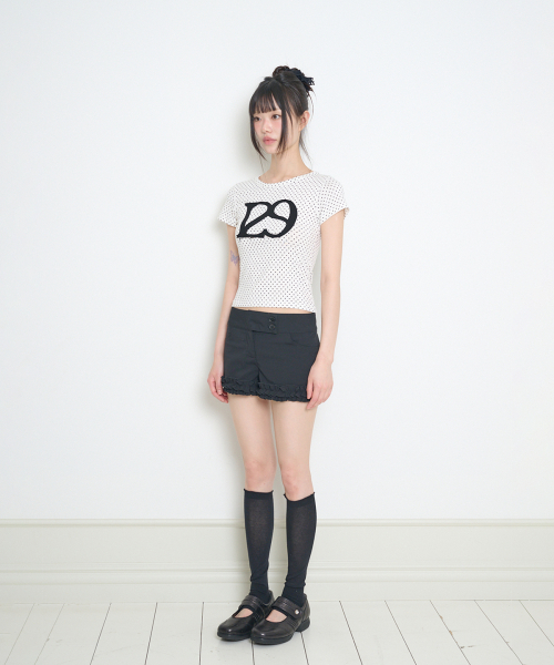 ILLIGO(イリゴ)の「129 ロゴパッチフィッテッドTシャツ ホワイトドット(Tシャツ/カットソー・レディース・その他・OS)」の9枚目の写真