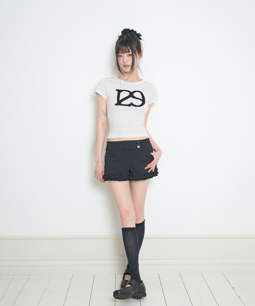 ILLIGO(イリゴ)の「129 ロゴパッチフィッテッドTシャツ ホワイトドット(Tシャツ/カットソー・レディース・その他・OS)」の11枚目の写真