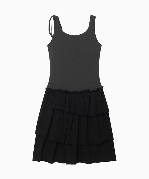 OHESHIO（オヘシオ）の「SHIRRING LAYERED DRESS, CHARCOAL（ワンピース・レディース・その他・FREE）」の10枚目の写真