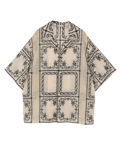 CLANE/クラネ】 EMBROIDERY LACE BOX SHIRTS/エンブロイダリーレース