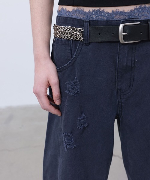 LCDC TM（エルシーディーシーティーエム）の「DISTRESSED CURVED PANTS（その他パンツ・レディース・Navy・S）」の5枚目の写真