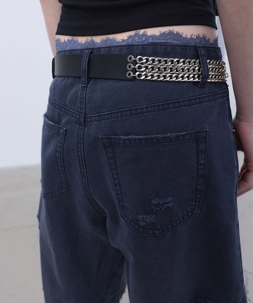 LCDC TM（エルシーディーシーティーエム）の「DISTRESSED CURVED PANTS（その他パンツ・レディース・Navy・S）」の6枚目の写真