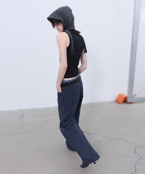LCDC TM（エルシーディーシーティーエム）の「DISTRESSED CURVED PANTS（その他パンツ・レディース・Navy・S）」の10枚目の写真