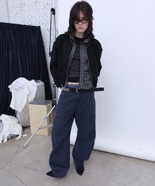 LCDC TM（エルシーディーシーティーエム）の「DISTRESSED CURVED PANTS（その他パンツ・レディース・Navy・S）」の13枚目の写真