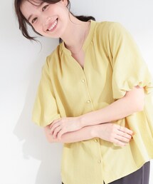 SHOO・LA・RUE | 【S-LL/洗濯機可】バルーンスリーブ キーネックブラウス(シャツ/ブラウス)