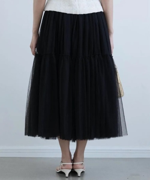 BIRTHDAY BASH(バースデイバッシュ)の「CHIFFON TIERED VOLUME SKIRT(シフォンティアードボリュームスカート)(スカート・レディース・ブラック・MEDIUM/SMALL)」の5枚目の写真