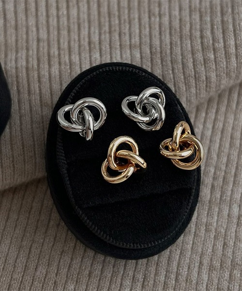 ARCHIVER（アーカイバ）の「【Bz】【456874】ウィーブピアス/ペア(RZ)（ピアス（両耳用）・メンズ・ゴールド/シルバー・F）」の8枚目の写真