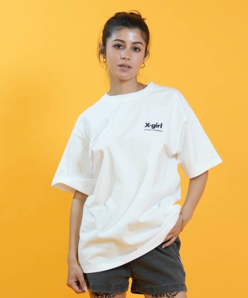 X-girl(エックスガール)の「【ムラサキスポーツ別注】X-GIRL/エックスガール 半袖Tシャツ 105263011022(Tシャツ/カットソー・レディース・ブラック/ホワイト・L/M)」の3枚目の写真