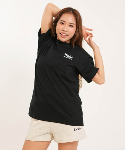 X-girl(エックスガール)の「【ムラサキスポーツ別注】X-GIRL/エックスガール 半袖Tシャツ 105263011022(Tシャツ/カットソー・レディース・ブラック/ホワイト・L/M)」の6枚目の写真