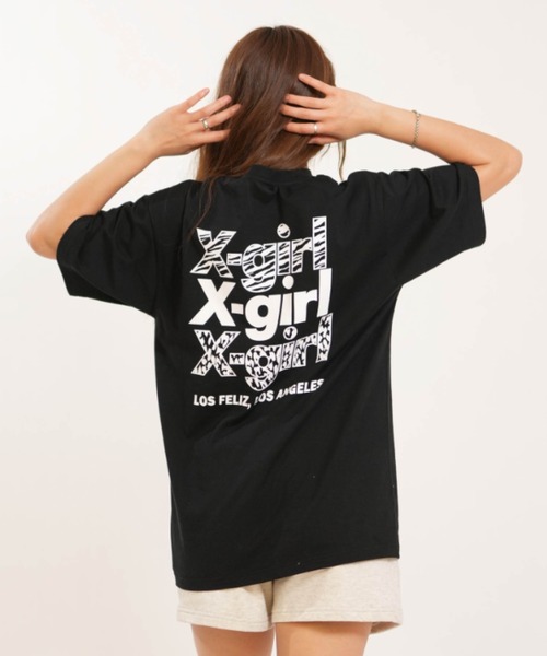 X-girl(エックスガール)の「【ムラサキスポーツ別注】X-GIRL/エックスガール 半袖Tシャツ 105263011022(Tシャツ/カットソー・レディース・ブラック/ホワイト・L/M)」の5枚目の写真
