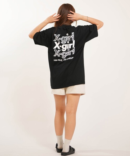 X-girl(エックスガール)の「【ムラサキスポーツ別注】X-GIRL/エックスガール 半袖Tシャツ 105263011022(Tシャツ/カットソー・レディース・ブラック/ホワイト・L/M)」の12枚目の写真