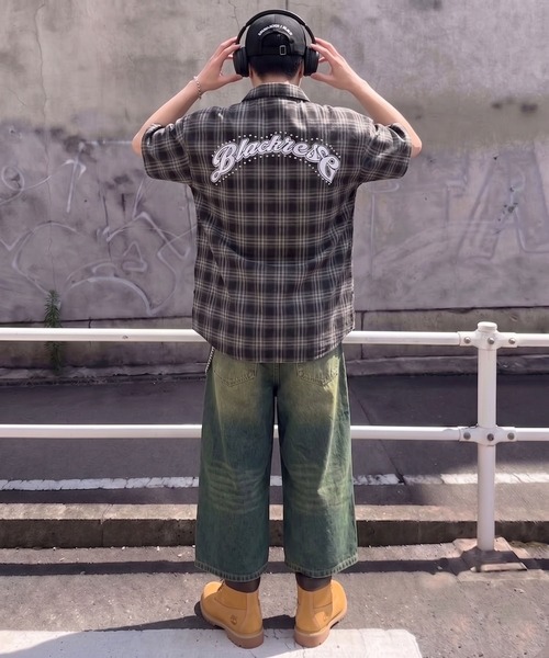 SPINNS(スピンズ)の「オンブレチェックシャツ/半袖/ストリートスターロゴ/バックロゴ(シャツ/ブラウス・メンズ・ブラック・ONESIZE)」の5枚目の写真