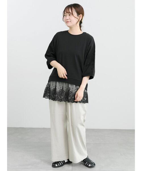 Samansa Mos2(サマンサ モスモス)の「袖カットワークプルオーバー(Tシャツ/カットソー・レディース・グリーン/ブラック/シルバーグレー/オフホワイト・F)」の12枚目の写真