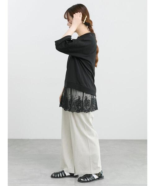 Samansa Mos2(サマンサ モスモス)の「袖カットワークプルオーバー(Tシャツ/カットソー・レディース・グリーン/ブラック/シルバーグレー/オフホワイト・F)」の13枚目の写真