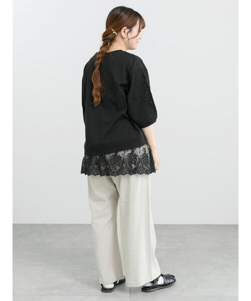Samansa Mos2(サマンサ モスモス)の「袖カットワークプルオーバー(Tシャツ/カットソー・レディース・グリーン/ブラック/シルバーグレー/オフホワイト・F)」の15枚目の写真