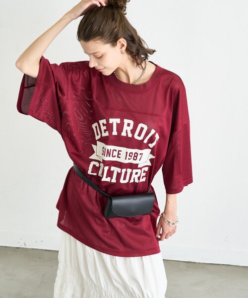 メンズのTシャツ/カットソー（レッド/赤色系・ロング丈）ファッション