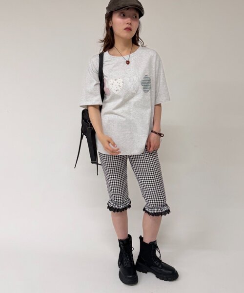 w closet(ダブルクローゼット)の「LOVE Tシャツ(Tシャツ/カットソー・レディース・ネイビー/レッド/サックスブルー/アイボリー・FREE)」の20枚目の写真
