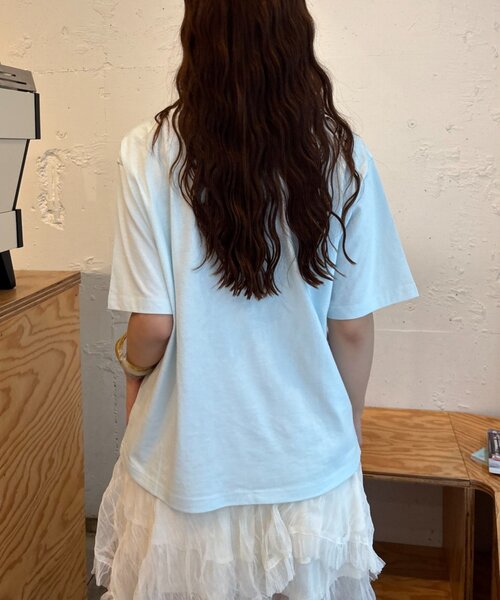 w closet(ダブルクローゼット)の「LOVE Tシャツ(Tシャツ/カットソー・レディース・ネイビー/レッド/サックスブルー/アイボリー・FREE)」の7枚目の写真