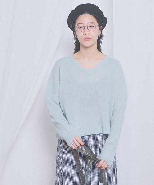 fig London(フィグロンドン)の「AIRLYS pullover(ニット/セーター・レディース・ピンク/サックスブルー/ネイビー/アイボリー・FREE)」の22枚目の写真