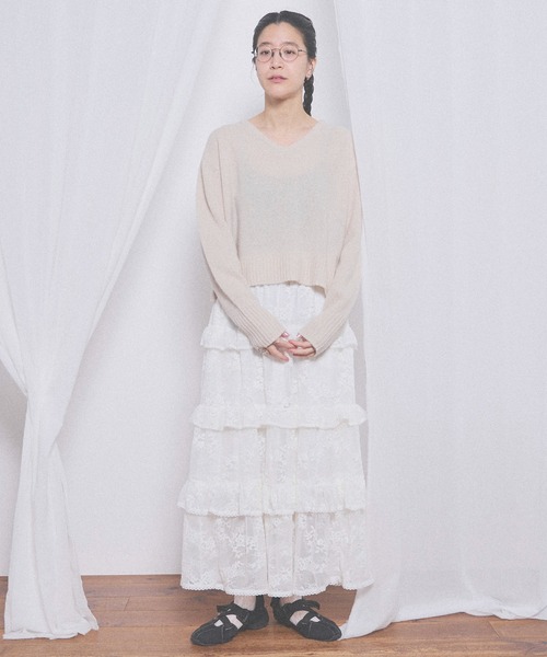 fig London(フィグロンドン)の「AIRLYS pullover(ニット/セーター・レディース・ピンク/サックスブルー/ネイビー/アイボリー・FREE)」の5枚目の写真