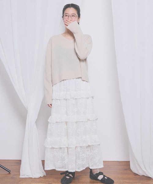 fig London(フィグロンドン)の「AIRLYS pullover(ニット/セーター・レディース・ピンク/サックスブルー/ネイビー/アイボリー・FREE)」の14枚目の写真
