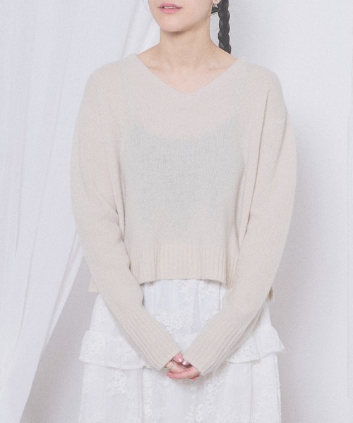 fig London(フィグロンドン)の「AIRLYS pullover(ニット/セーター・レディース・ピンク/サックスブルー/ネイビー/アイボリー・FREE)」の9枚目の写真