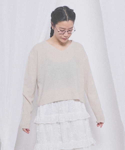 fig London(フィグロンドン)の「AIRLYS pullover(ニット/セーター・レディース・ピンク/サックスブルー/ネイビー/アイボリー・FREE)」の10枚目の写真