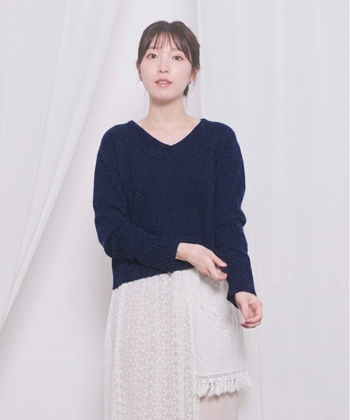 fig London(フィグロンドン)の「AIRLYS pullover(ニット/セーター・レディース・ピンク/サックスブルー/ネイビー/アイボリー・FREE)」の18枚目の写真