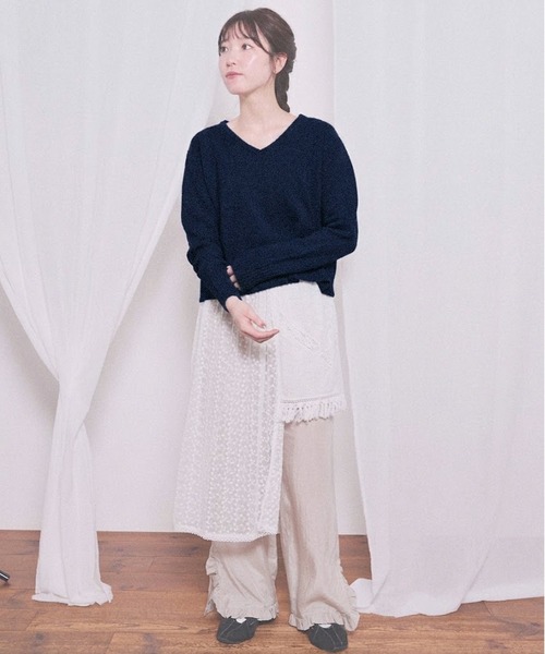 fig London(フィグロンドン)の「AIRLYS pullover(ニット/セーター・レディース・ピンク/サックスブルー/ネイビー/アイボリー・FREE)」の6枚目の写真