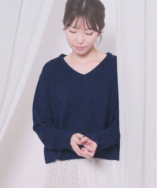 fig London(フィグロンドン)の「AIRLYS pullover(ニット/セーター・レディース・ピンク/サックスブルー/ネイビー/アイボリー・FREE)」の16枚目の写真