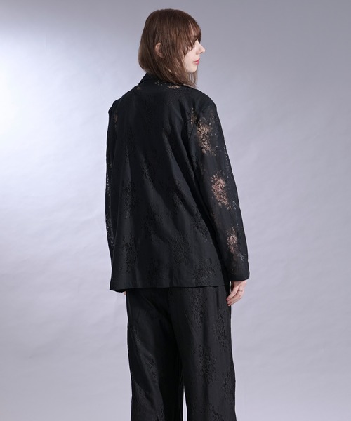 Ellno Loset(エルノロゼット)の「レースダブルブレストパッドジャケット/SETUP対応(テーラードジャケット・メンズ・ブラック/チャコール・MEDIUM/LARGE/SMALL/X-SMALL)」の18枚目の写真