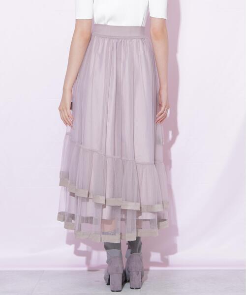 JILL by JILL STUART(ジルバイジルスチュアート)の「裾パイピングチュールスカート(スカート・レディース・ブラウン/ピンク/ホワイト・FREE)」の22枚目の写真