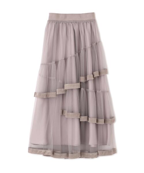 JILL by JILL STUART(ジルバイジルスチュアート)の「裾パイピングチュールスカート(スカート・レディース・ブラウン/ピンク/ホワイト・FREE)」の20枚目の写真