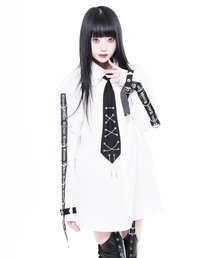 『TRAVAS TOKYO/トラバス トーキョー』ネクタイ付きパンクスデザインシャツ