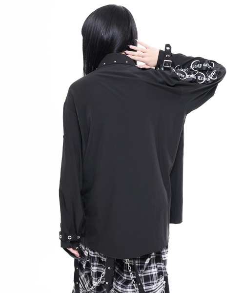 TRAVAS TOKYO(トラバス トウキョウ)の「『TRAVAS TOKYO/トラバス トーキョー』ネクタイ付きパンクスデザインシャツ(シャツ/ブラウス・レディース・ブラック/ホワイト・FREE)」の10枚目の写真