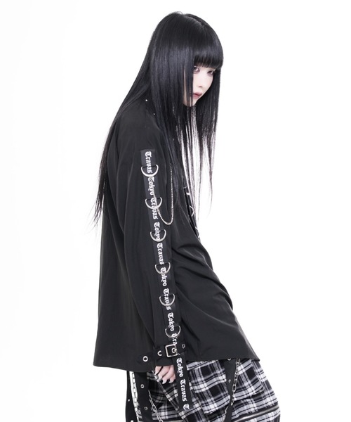 TRAVAS TOKYO(トラバス トウキョウ)の「『TRAVAS TOKYO/トラバス トーキョー』ネクタイ付きパンクスデザインシャツ(シャツ/ブラウス・レディース・ブラック/ホワイト・FREE)」の9枚目の写真